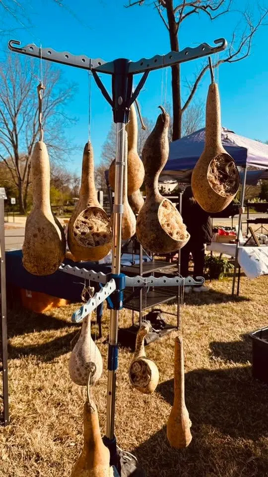 Hand-dried gourds at a vendor booth